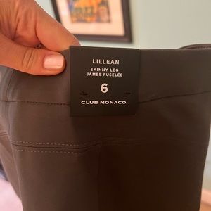 Never worn, tags still on Lillean skinny pants from Club Monaco in dark gray.